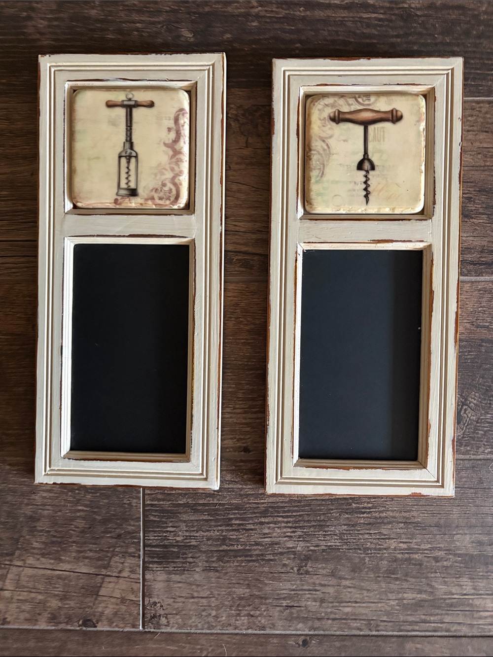 Cream and Black Rustic Chalkboard Wall Plaques (Set of 2)